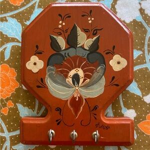 Handcrafted Floral Wall Hook - Artist Signed